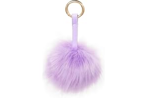 S.ROMZA Pom Pom Keychain Artificial Faux Fur Ball Keychains Fluffy Keychain Plush Keychain Pom Pom Bag Charm for Hand Bag Backpack Wallet Pendant Women's Keychain Decoration