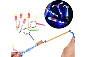 KOAVAE 10 PCS Amazing LED Light Arrow Flying Toy Party Fun Gift Elastic, Flying Arrow Outdoor Flashing Children's Toys Birthdays Thanksgiving Christmas Day Gift Outdoor Game for Children Kids