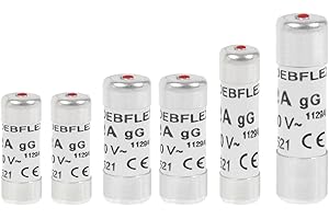 DEBFLEX électronique céramique Lot de 6 Fusibles avec Voyant 2X(10A+16A)+ 1X(20A+32A) -Nf-Deblex 715007, Gris
