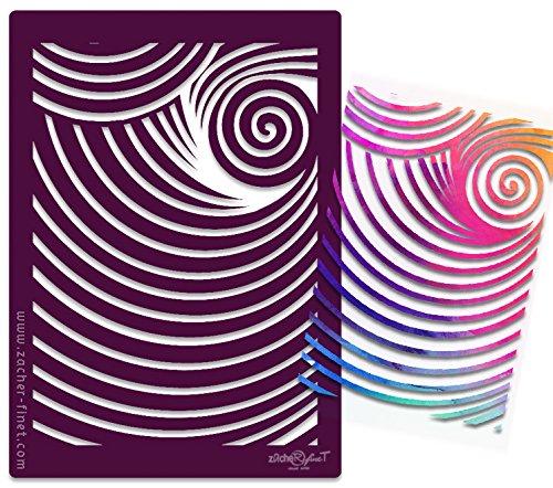 Textilschablone - Scrapbookschablone - Schablone aus festem Material - WIEDERVERWENDBAR für T-Shirt Design und viele andere kreative Anwendungen - Abstrakte Spirale OUT - von zAcheR - fineT