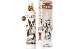 MAURITIUS ISLAND DOGS Champu en Seco para Perros y Gatos 500ML Sin Enjuague | Champu Seco Natural Antiparasitario Hidratante para Perro y Gato | Champú Mascotas Hipoalergénico Piel Sensible Dermatitis Desodorante (Coco)