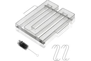 Kaltrauchgenerator,AIQII Kaltrauch Kaltraucherzeuger aus Edelstahl zum Kalträuchern für Räucherofen Cold Smoke Generator Food Smoker, Meat Smoker 1 Bürste + 4 Haken für Mit Grill, BBQ,Smoker