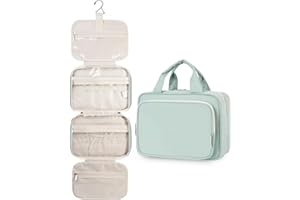 Narwey Kulturbeutel zum Aufhängen Kulturtasche Damen Waschtasche Gross Kosmetiktasche Groß Waschbeutel Kosmetik-Organizer für Damen Mädchen (Minzgrün (Groß))