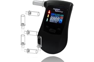 iBACheck Éthylotest Électronique avec Batterie détachable de Rechargeable. Testeur d'alcool Rechargeable de Faible Puissance avec 4 Couleurs LCD. Fonction d'alerte avec 10 mémoires