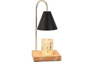 BQSHX Electric Candle Warmer Lamp with Timer, Electric Wax Melts Burners, Aromatherapy Wax Melting Lamp Dimmable Electric Wax Burner Candle Melter for Small Candles, Aromatic Candle Holders (b-black)