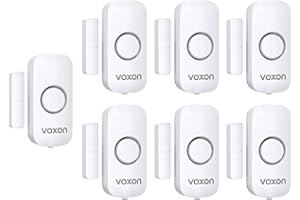 VOXON Alarma para Puertas y Ventanas, Fácil de Instalar, Alarma Antirrobo Magnética para Puertas y Ventanas con 100 dB de Volumen para la Seguridad de los Niños en Casa y Tiendas (7 Unidades)
