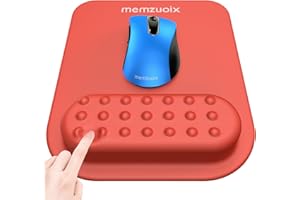 memzuoix Ergonomische Mauspad mit Handgelenkstütze, Premium Memory Foam Polsterung zur Schmerzlinderung, Rutschfeste PU-Basis für Stabilen und Sanften Halt - für Laptop und Desktop im Büro und Zuhause