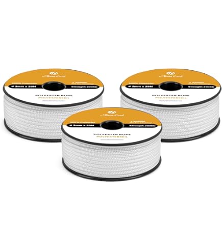 Corde Solide Corde Dyneema PRO 3mm 20m Noir - SK78, 12x Tressée, Charge 950 DaN, Allongement <1% Drisse 3mm