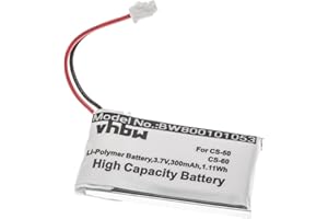 vhbw Akku kompatibel mit Plantronics Savi 410, 420, W410, W420, W710-M, W720-M Wireless Headset Kopfhörer (300mAh, 3,7V, Li-Ion)