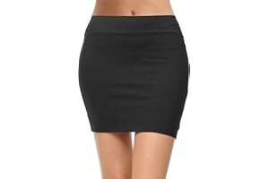 Girstunm Damen Lässiger Bleistiftrock - Schlanker Kurzer Rock im Business-Stil, Sommer Hohe Taille Stretch mit Schlitz