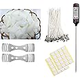 iKalaa Candle Making Supplies | Soy Wax 1 KG | Food Thermometer | Candle Wick 7 inch | Candle Wick Holder | Wick Stickers | DIY (Combo II)