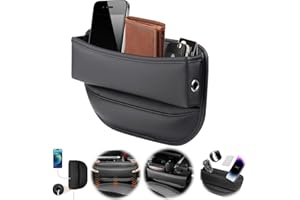 MKKZLPN Organizer per spazi per auto, portabicchieri in pelle, per auto, per riporre gli spazi vuoti, per la console centrale dell'auto, organizer per tasche laterali
