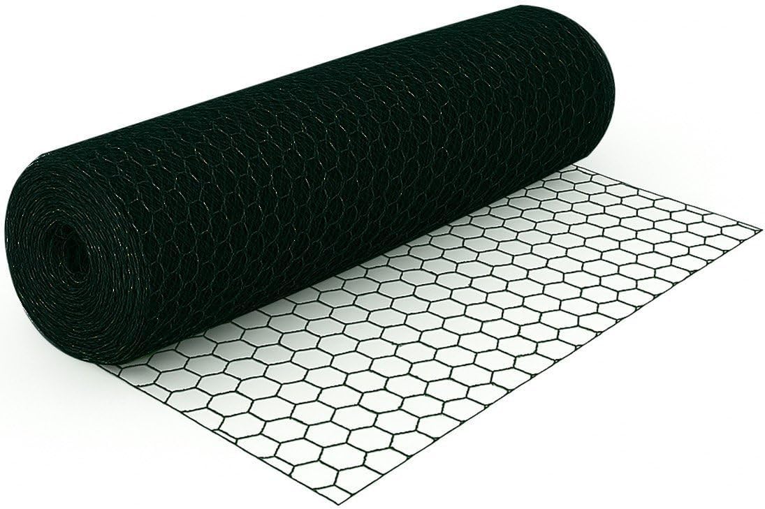 Jardin202 - Malla Hexagonal Galvanizada para Cercados | Ideal para Jardín y Protección de Animales | Rollos de 0,5x10m, 1x10m, 1x25m y 1x50m | 25mm 1x25m (Verde)