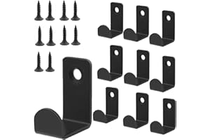 XINXINLOVEE 10 Stück Garderobenhaken, Kleiderhaken Schwarz, Kleiderhaken Wandhaken Schwarz Metall Haken zum Schrauben für Schlafzimmer Badezimmer Wohnzimmer Garderobenleiste Mäntel Handtuch Jackenhaken