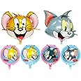 Party Port Tom & Jerry Theme Foil Balloon Set For Cat & Mouse Theme Birthday & Other Celebrations (Pack Of 6) - Multicolor