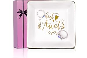 FORAGIFT Aunt Gifts Trinket Dish - Best Auntie Ever, Birthday Gifts for Auntie from Nephew or Niece