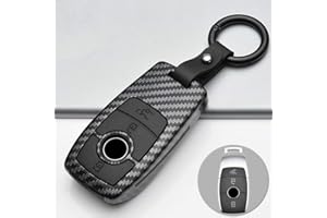 ontto Funda para Llave de Coche Mercedes E S Clase 2017-2020 W177 A220 E200 E300 E220 GLE 350 E43 AMG Mando a Distancia Cover ABS Carcasa Llavero de Fibra de Carbono Negro