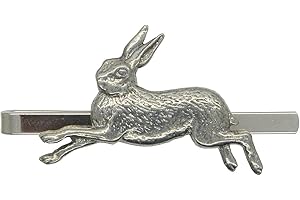 WILLIAM STURT FINE PEWTER Running Hare Tie Clip, Country Wedding Accessory, Handcrafted in Fine Pewter