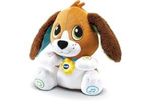 VTech - Toutou Parle avec Moi, Jouet Chien Interactif Qui Répète, Bouge la Tête et Les Oreilles, Peluche Bébé à Fonctions, Jeu Évolutif et Éducatif, Cadeau Enfant Dès 1 an - Contenu en Français