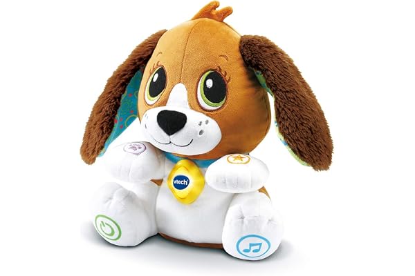 VTech - Toutou Parle avec Moi, Jouet Chien Interactif Qui Répète, Bouge la Tête et Les Oreilles, Peluche Bébé à Fonctions, Jeu Évolutif et Éducatif, Cadeau Enfant Dès 1 an - Contenu en Français