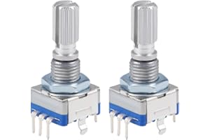 sourcing map Codificador giratorio de 360 grados de Interruptor código de Potenciómetro EC11 de 7 pines de 20mm 2 piezas