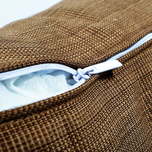 2 Stück wasserdicht Überwurf Kissenbezüge mit Reißverschluss, Art zu echten Home Dekorative Polyester Kissen Fällen für Sofa, Stuhl, Bank, Auto und Patio-Möbel, 45,7 x 45,7 cm coffee - 3
