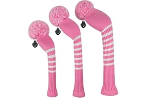 ‎SCOTT EDWARD Strick Pom Pom Golf Kopfbedeckung Set für Driver Wood, Fairway und Utilities,Driverkopfhüllen,Holzkopfhüllen,Andere Schlägerkopfhüllen