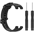 Sport Silicone Band Compatible with Huami Amazfit T-Rex/T-Rex Pro Straps 2x Replacement Silicone Watch Bands Black