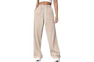 YUGHGH Pantalon Jogging Femme Pantalon de Sport Femme Taille Haute Pantalon Large de Survêtement Femme avec Poches Pantalons de Chaud Décontractés Femme Couleur Unie Sweatpants Hiver pour Fitness