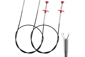 Littlegaofeithing 2-teilige Abflussspirale Spülbecken Reinigungshaken 160cm Abflussschlange Abflussreiniger Spirale Rohrreinigungsbürste Reinigungsspirale Abfluss für Waschbecken Abwasserkanäle