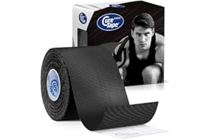 ‎CURETAPE CureTape® Kinesiologie Tape | Elastisches Kinesiotapes mit +25% Klebekraft | Wasserfestes & Latexfreies Kinesiotape | Sporttape für Verletzungen & Beschwerden | TÜV-Zertifiziert | 5cm x 5m | Schwarz