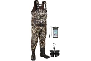 TIDEWE Hunting Wader, 5mm Neoprene Fleece-Lined Chest Waders with 1600G Insulation, Waterproof Wader for Fishing & Hunting