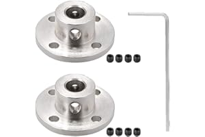 MEXRUMI 2 Pièces Coupleur À Bride M4 Couplage À Bride 8Mm Rigide Coupleur D'Arbre De Moteur Connecteur Avec 2Pcs Vis De Réglage E 1Pc Clé Accouplement Arbre Guidage Moteur Pour Moteurs De Modèles Rc