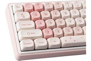 Sunzit PBT Pink Keycaps,143 Tasten Cute MOA Profile Dye Sublimation Custom Keycap Set für Cherry MX Switches ISO/ANSI UK Layout 104/87/74/61 60 Mechanische Gaming Tastatur