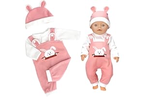 ZTBFHLZQ Kleidung Outfits für Baby Puppen,Kleidung Puppenkleidung 35-43 cm,Baby Puppensachen puppenzubehör mit Hut Langarm Hose Geschenk für Kinder Mädchen Jungen(Puppen Nicht Enthalten)