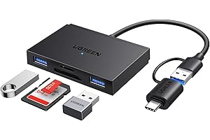 UGREEN Lettore di Schede SD Tipo C e USB 3.0 Adattatore per Scheda Micro SD 4 in 1 Card Reader Compatibile con iPhone 17 Pro Max Air MacBook Pro Air 2023 iPad Pro Galaxy Tab S9 S24 Ultra