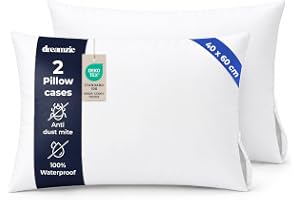Dreamzie - Set med 2 anti-kvalsterkuddfodral 40x60 cm - Kuddskydd 40x60 för allergiker - Anti-kvalsterskydd Tvättbart 95°C