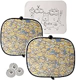 Unbekannt 2 TLG. Set Sonnenschutz - Minions  Ich einfach unverbesserlich  - für Seitenscheibe im Auto - mit Saugnapf - Sonnenblende - für Kinder Baby - Mädchen & Jung..