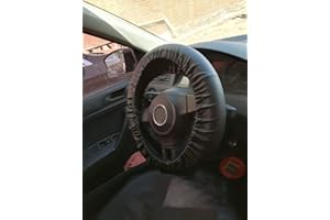 ISTN Car Steering Wheel Cover Protection Braid Protection Dustproof Waterproof Protective Covers for All Cars SUV Truck (Black)