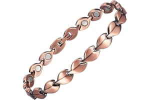 EnerCoppeX 3500 Gauss - Tobillera magnética para mujer, 99,99% cobre puro, diseño clásico de amor, significado belleza y amor