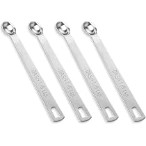 4 Cuillères à Mesurer Acier Inoxydable - 1/8 Et 1/4 Cuillère Café - Giantree