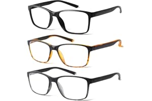 Kerecsen 3 Pack Reading Glasses for Men Blue Light Blocking Spring Hinge Readers for Men Anti Eye Strain/Dryness/Computer Glare/UV