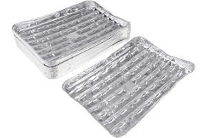 FLAMEER 20 Pack Disposable Aluminum Foil Barbecue Grilling Trays Outdoor BBQ Eco-Friendly Recyclable Aluminum - Portable Food Storage Containers Great for Cooking, Heating, Storing, Prepping Food