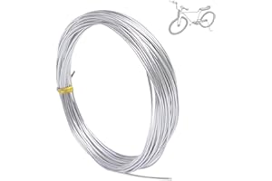 XIWLAIKEQI 32.8 Feet Silver Aluminum Craft Wire, 16 Gauge 1mm Bendable Metal Wire, Aluminum Armature Wire for Sculpting, Bike Modelling,Making Dolls Skeleton,Floral Making,jewellery making