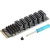 M.2 do SATA3.0, Karta Rozszerzeń, 6 Portów Karta Rozszerzeń PCIe Kontrolera SATA 3.0 do Układu ASM1166, Karta Adaptera PCIE3.