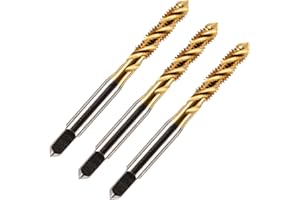 RENNIE TOOL COMPANY Pack Of 3 Rennie Tools - M5 x 0.8 Spiral Flute Tap HSS M2 Titanium (TiN) Coated 5mm Thread. Metric Hand/Machine Screw Tap Metric Coarse. For Tapping Blind Holes.