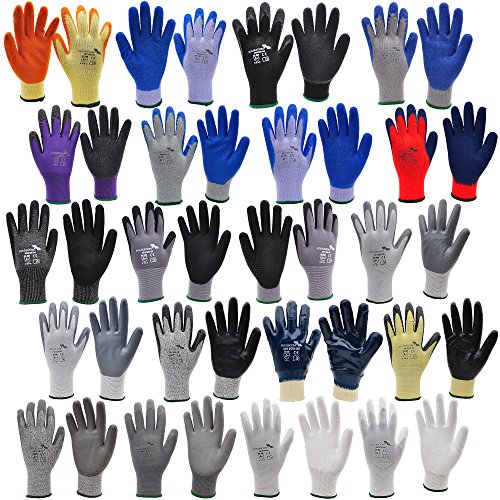 12 Paar FOURSCOM Arbeitshandschuhe Latexhandschuhe Gr.7-12 EN388/2242 Größe 9 - 6