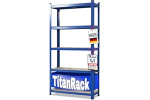 ‎ETM etm Schwerlastregale – Garage, Keller, Werkstatt - Steckregal, Lagerregal, Kellerregal - Hohe Traglast & Verstellbare Böden (Blau, 180 x 90 x 45 cm)