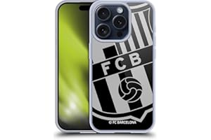 Head Case Designs Licenciado Oficialmente FC Barcelona De Gran tamaño 2017/18 Crest Caso Funda de Gel Suave Compatible con Apple iPhone 15 Pro