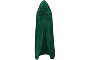 OHMILL Hooded Cloak Cape Robe Unisex Halloween Cloak 170 CM Long Fancy Dress Costumes for Women Men Devil Witch Wizard Magician Halloween Christmas Cosplay Carnival Party Dress Up Vampire Hooded Cloak